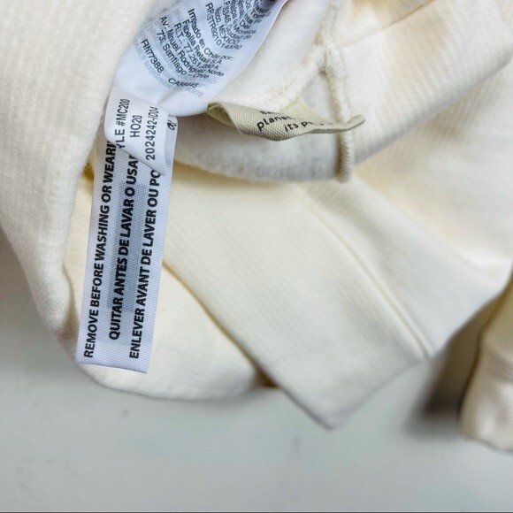 New Madewell MWL Ribbed Funnelneck Sweatshirt XS Cream Relaxed Slouchy Boxy - Picture 13 of 13